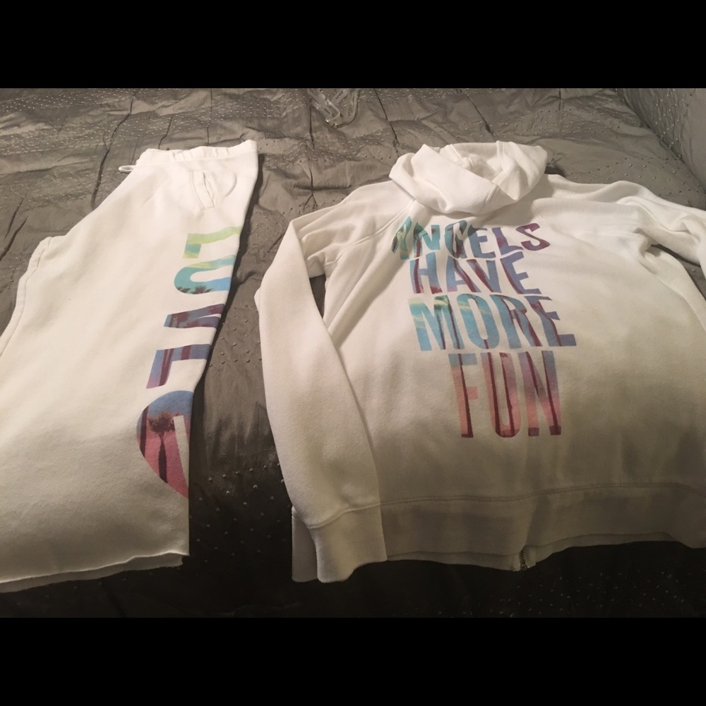 Pink capris sweat suit